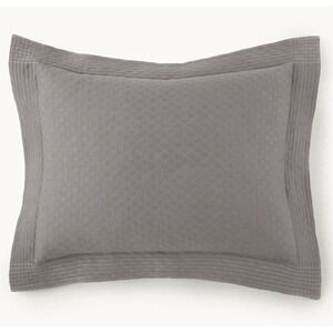 NEW Peacock Alley ALYSSA MATELASSÉ Two Standard Dark Gray Shams‎ NIP